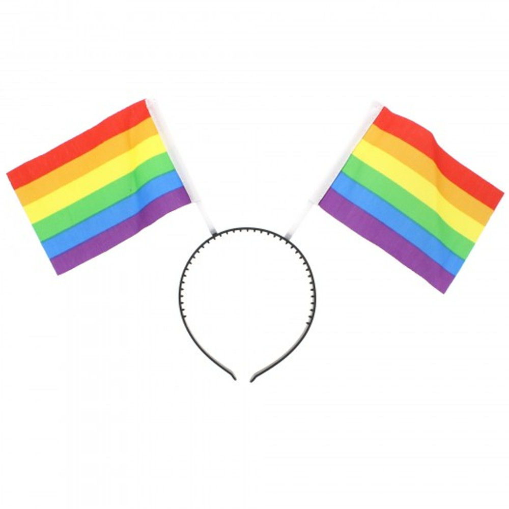 Zac's Alter Ego - Rainbow Flag Head Boppers Costume Headband - Rainbow